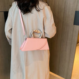 realaiot  Trendy Niche Design Satchel Bag, Top Handle Flap Purse, Novelty Women's PU Leather Purse