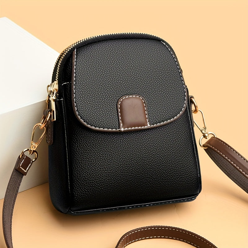 realaiot Mini Crossbody Bag For Women, Fashion Mobile Phone Bag, Casual Multi Layer Coin Purse