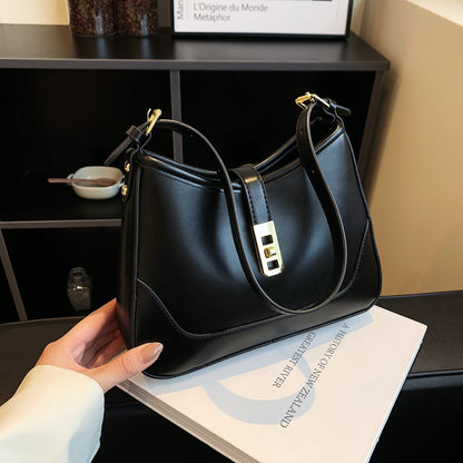 Minimalist Shoulder Bag For Women, Color Contrast Underarm Bag, Fashion PU Leather Handbag