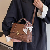 realaiot  Vintage Woven Crossbody Bag, Retro Flap Shoulder Bag, Women's Fashion Handbag & Purse For Commute