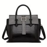 Trendy Stylish Elegant Women's Handbag, Classic Top Handle Satchel Bag, Faux Leather Bag For Work