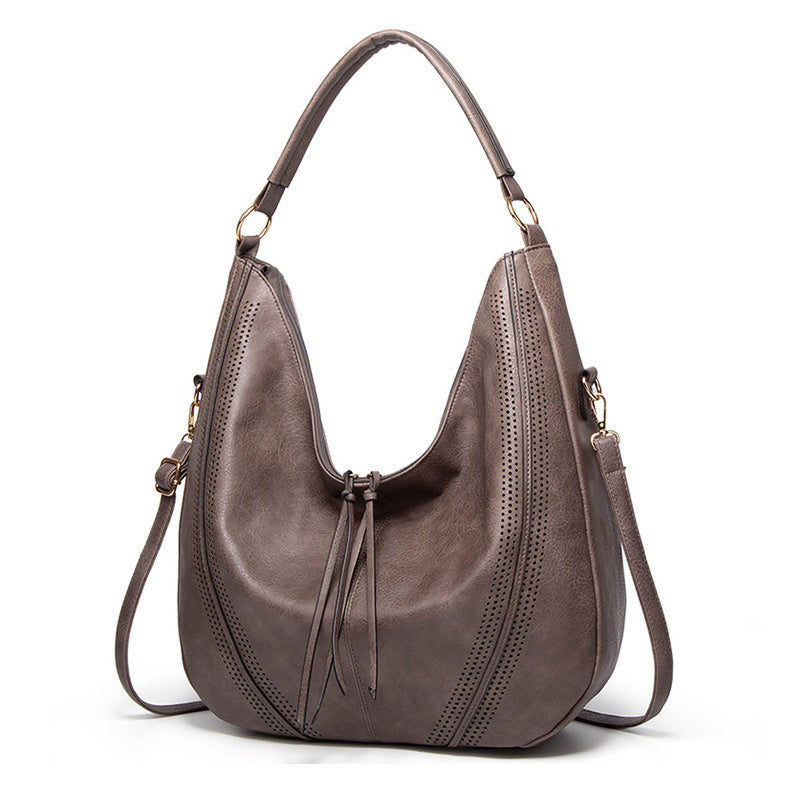 realaiot  Large Capacity Tote Bag, Women's Trendy Faux Leather Handbag Casual Shoulder Bag