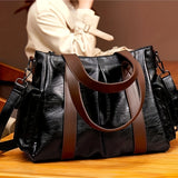 Trendy Large Capacity Tote Bag, Solid Color PU Leather Shoulder Bag, All-match Underarm Bag For Daily Use