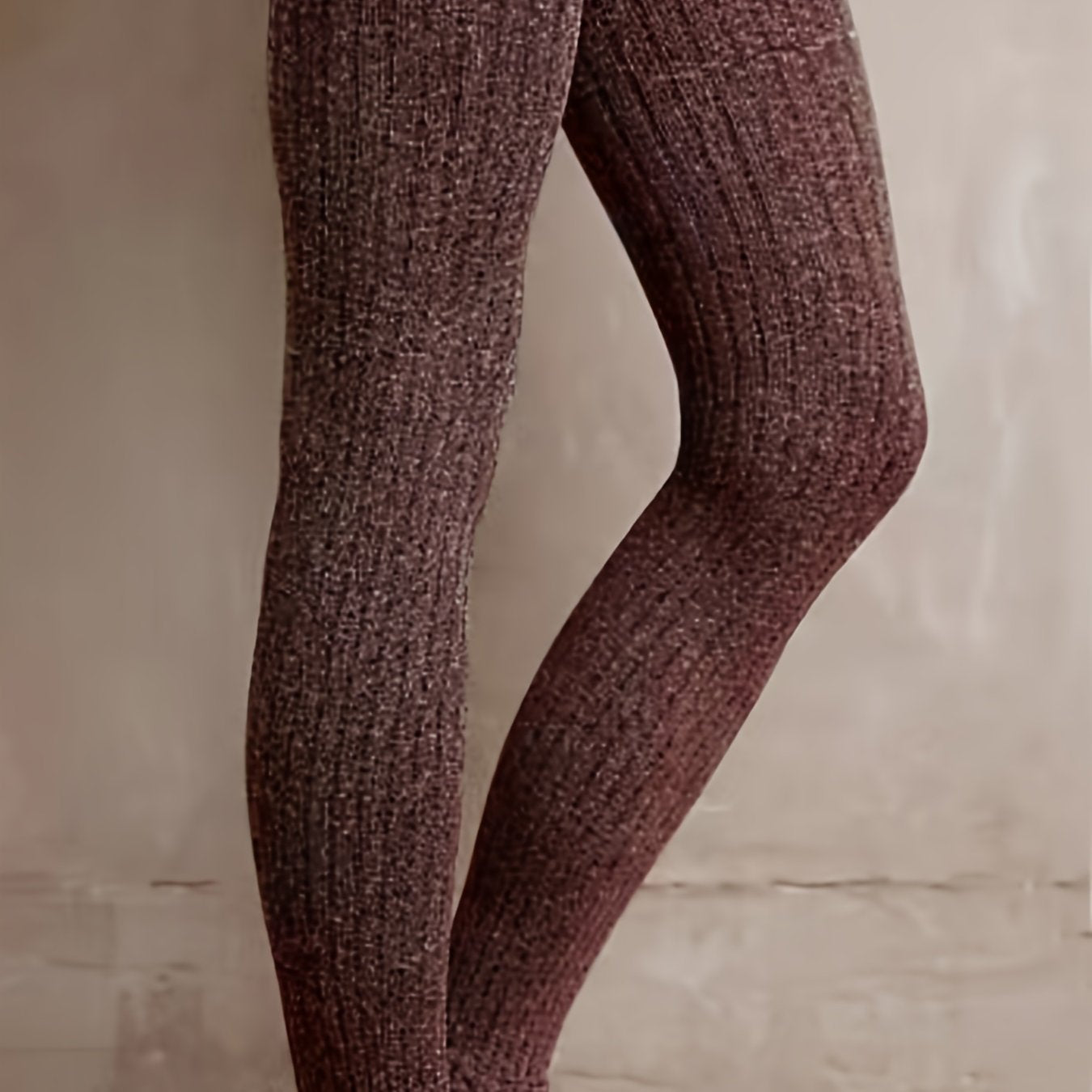 Solid Ribbed Knit Leggings