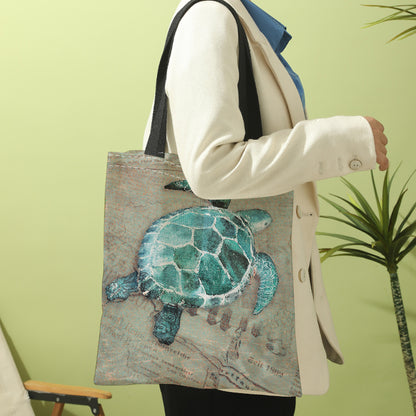 realaiot  Turtle Print Shoulder Bag, Lightweight All-Match Storage Bag, Versatile Shopper Bag