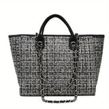 realaiot  Large Capacity Casual Shoulder Bag, Simple Design Versatile Tote Bag, Top Handle Portable Handbag