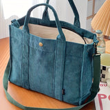 Corduroy Tote Bag With Adjustable Strap, Retro All-Match Women's Top Handle Purse, Women's Classic Daily Bag