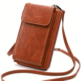 All-Match Zipper Shoulder Bag, Trendy Solid Color Phone Bag, Versatile Purse With Detachable Strap