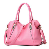 Soft Faux Leather Pink Tote Handbag, Women's Large Capacity Shoulder Hobo Purse With Removable Strap