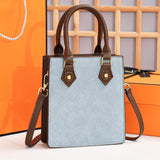 realaiot  Trendy Square Zipper Crossbody Bag, PU Leather Handle Bag, Perfect Shoulder Bag For Daily Use