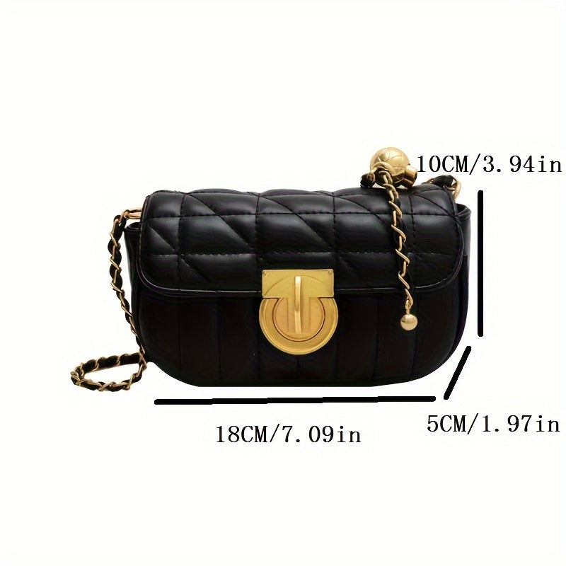 Mini Fashion Quilted Crossbody Bag, Trendy Flap Shoulder Bag, Women's Classic Handbag & Purse