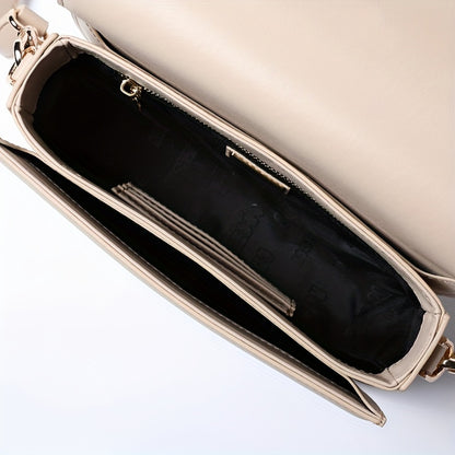 Genuine Leather Handbag For Women, Fashion Mini Crossbody Bag, Simple Luxury Top Handle Flap Purse