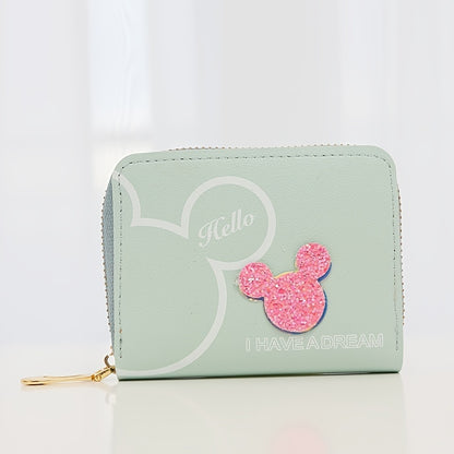 Cute Coin Purse For Women ,short Wallet With Zipper, Faux Leather Cartoon Pattern Purse