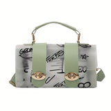 Clear Graffiti Pattern Handbags, Trendy Jelly Crossbody Bag, Waterproof Flap Purse For Every Day