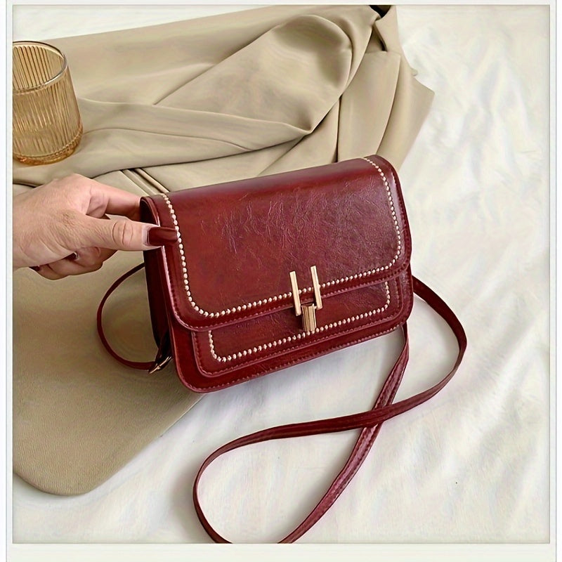 realaiot Mini Vintage Crossbody Bag, Retro Flap Shoulder Bag, Women's Fashion Handbag & Phone Purse