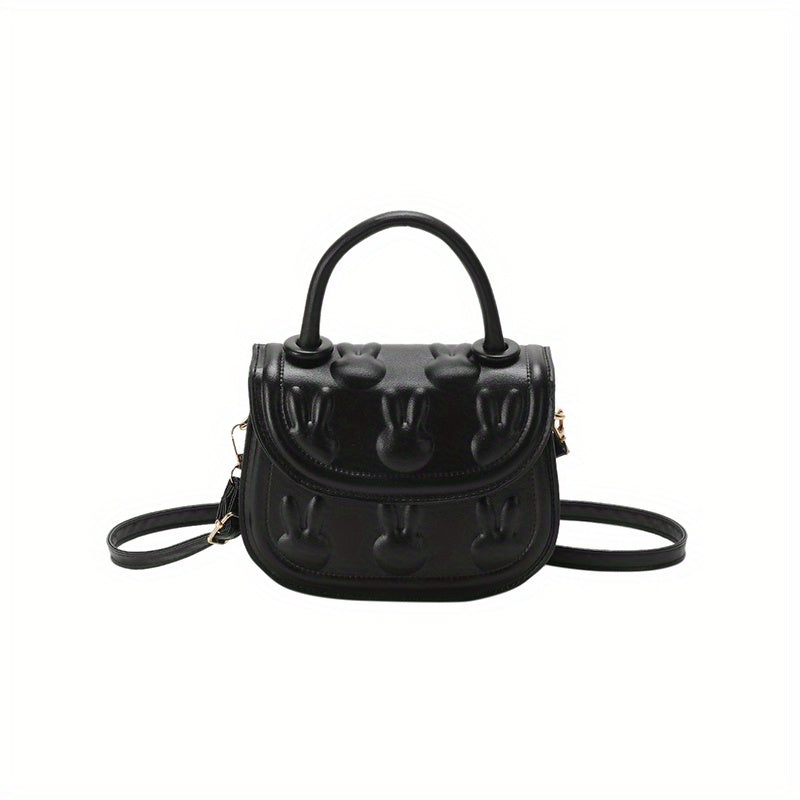 realaiot  Mini Solid Color Hand Bag, Fashion Casual PU Leather Crossbody Bag, Women's Simple Versatile Shoulder Bag & Purse (19.05cmx5.59cmx14.99cm)