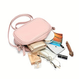 realaiot Minimalist Crossbody Bag, Mini Solid Color Square Purse, Trendy PU Leather Shoulder Bag