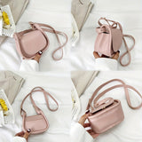realaiot  Mini Flap Versatile Shoulder Bag, Solid Color Cute Stylish Shoulder Bag, PU Leather Trendy Crossbody Bag