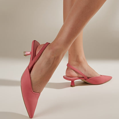 Chic Women's All-Season Slingback Kitten Heels | Lightweight Stiletto with Elegant Pointed Toe