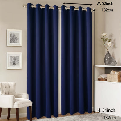 1 Panel Grommet Top Blackout Curtain Thermal Insulated Noise Reducing And Light Blocking Room Darkening Curtain For Living Room Bedroom Office Home Decor