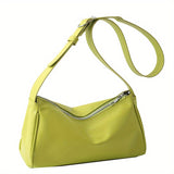 realaiot  Solid Color Fashion Crossbody Bag, Simple Casual PU Leather Underarm Bag, Women's Trendy Versatile Shoulder Bag & Purse