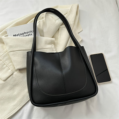 realaiot  Trendy All-match Casual Tote Bag, Simple Solid Color Shoulder Bag, Perfect Underarm Bag For Commuting