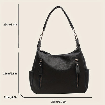 Vintage Shoulder Bag For Women, Stylish PU Leather Tote Bag, Large Capacity Hobo Crossbody Bag