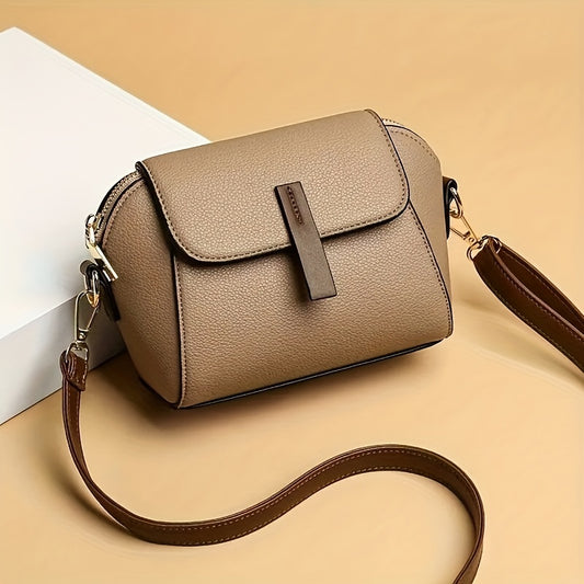 Women's Daily PU Leather Purse For Commuter - Small Flap Shoulder Bag, All-Match Crossbody Bag