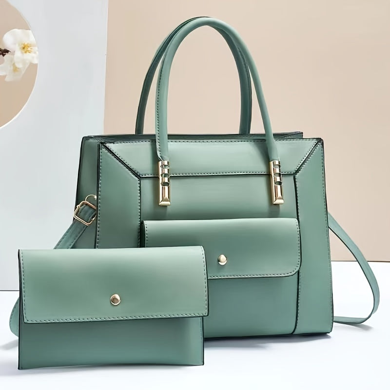 2pcs/set Fashion Top Handle Satchel, Trendy Crossbody Tote Bag, Women's Casual Handbag, Shoulder Bag & Clutch Purse