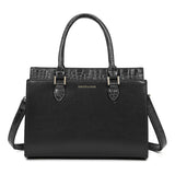 Crocodile Pattern Tote Bag, Vintage Top Handle Satchel, Women's Luxury Handbag, Shoulder Purse & Crossbody Bag