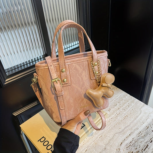 Trendy Mini Handbag For Women, Color Contrast Bucket Bag, Stylish Crossbody Bag & Purse