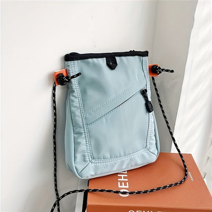 realaiot  Small Nylon Crossbody Bag, Trendy Square Phone Purse, Versatile Shoulder Bag For Student