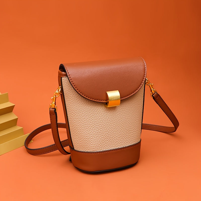 2024 New Mini Colorblock Bucket Bag, Simple Fashionable Shoulder Bag, Leisure Handbag For Women