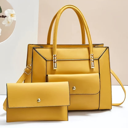 2pcs/set Fashion Top Handle Satchel, Trendy Crossbody Tote Bag, Women's Casual Handbag, Shoulder Bag & Clutch Purse