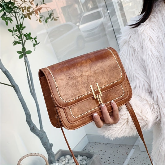 realaiot Mini Vintage Crossbody Bag, Retro Flap Shoulder Bag, Women's Fashion Handbag & Phone Purse