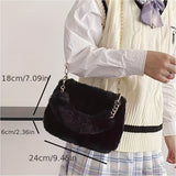 realaiot  Cute Plush Crossbody Tote Bag, Fluffy Soft Shoulder Bag, Women's Fashion Handbag & Phone Purse