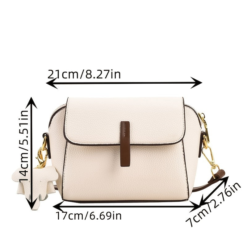 realaiot  Mini Vintage Flap Crossbody Bag, Retro Cute Shoulder Bag, Women's Casual Trendy Handbag & Purse (16.99cmx14.0cmx7.01cm)