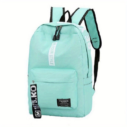 1pc 20L Large Capacity Campus Student Schoolbag,  High School Student Outdoor Travel Backpack, Fashion Letter Print Backpack With Letter Pattern Strap, Outdoor Travel Bag