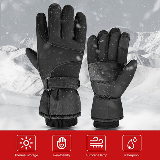 1pair Winter Touchscreen Windproof Thermal Full-finger Glover, For Skiing, Cycling