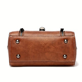 Trendy Flap Square Handbag, Buckle Decor Crossbody Bag, Women's Vintage Faux Leather Purse