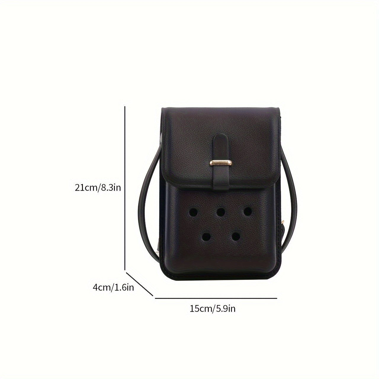 realaiot  Mini Minimalist Square Shoulder Bag, All-Match Flap Crossbody Bag With Hole Design