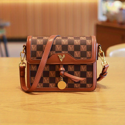 Mini Vintage Crossbody Bag, Retro Flap Shoulder Bag, Women's Fashion Handbag & Phone Purse (19.0cm X 14.0cm X 6.99cm)