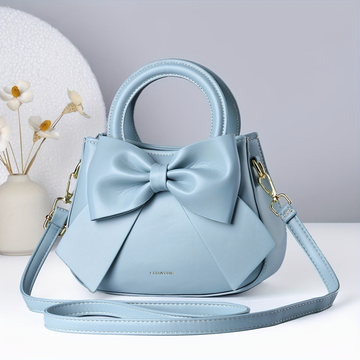 Cute Bow Decor Crossbody Bag, Sweet Top Handle Shoulder Bag, Women's Fashion Handbag & Purse