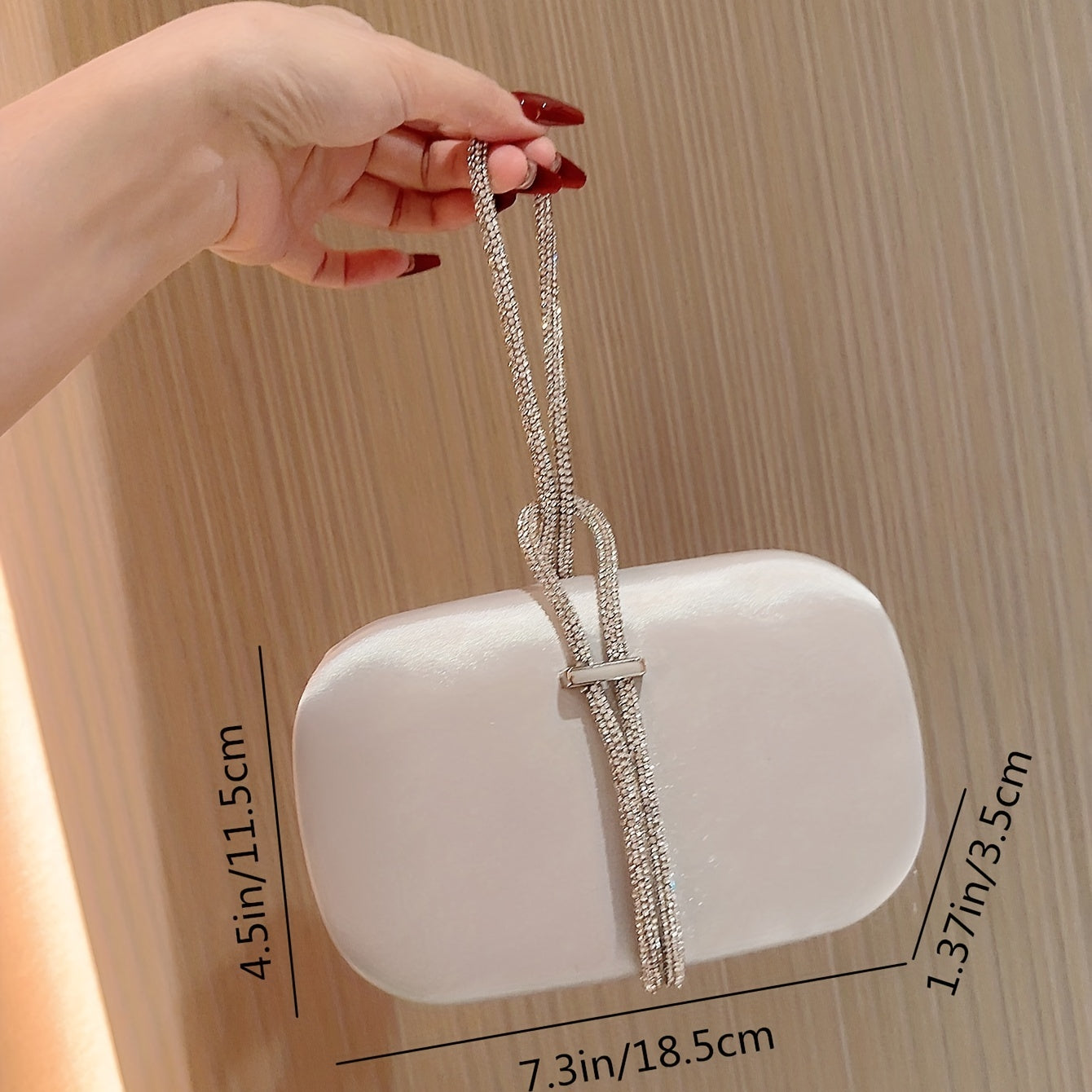 realaiot  Elegant Satin Mini Evening Bag, Luxury Rhinestone Handle Purse, Clutch Bag For Women Wedding Prom Dinner - Perfect for Carnival Mardi Gras Music Festival