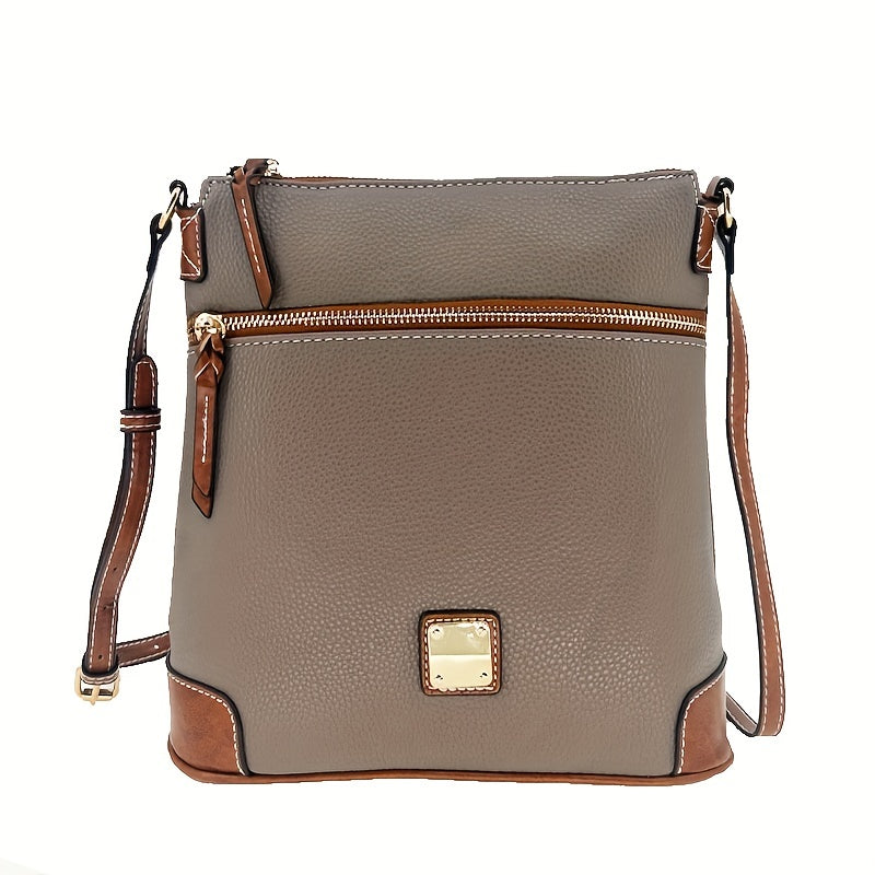 realaiot  Retro Style Crossbody Bag, Vegan Leather Square Purse, Fashion Shoulder Bag For Women