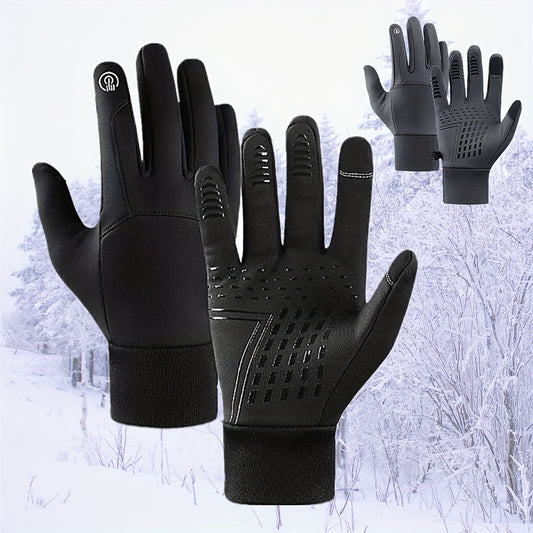 1 Pair Thermal Insulated Waterproof Gloves for Men and Women - Windproof, Warm, and Touchscreen Compatible for Outdoor Sports, Cycling, Skiing, and Winter Activities