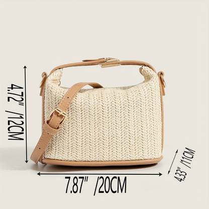 Stylish Straw Design Shoulder Bag, All-Match Satchel Bag, Casual Bag For Travel, Crossbody Bag