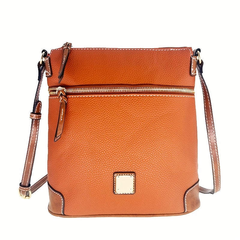 realaiot  Retro Style Crossbody Bag, Vegan Leather Square Purse, Fashion Shoulder Bag For Women