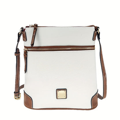 realaiot  Retro Style Crossbody Bag, Vegan Leather Square Purse, Fashion Shoulder Bag For Women