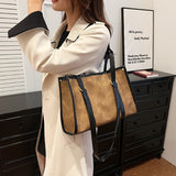 Trendy Large Capacity Tote Bag, Solid Color Shoulder Bag, Perfect Underarm Bag For Commuting